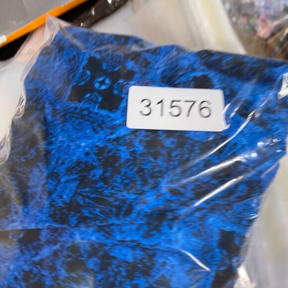 Montero Shirt Men L Large Blue Geometric Button Up Collared Long Sleeve Cotton - Picture 8 of 8